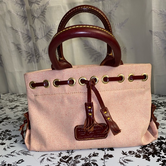 Vintage Dooney & Bourke  small red handbag canvas - Picture 2 of 7